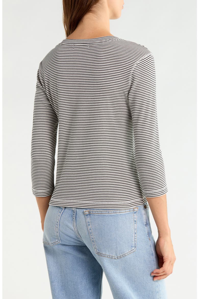 Mode Stripe Cotton Knit T-Shirt, Alternate, color, CHALK WHITE/ FRENCH STRIPE
