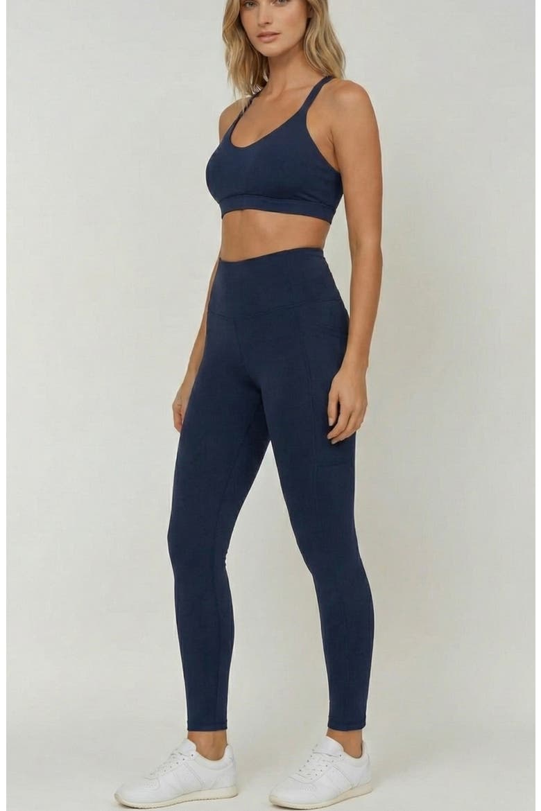 The Daily Support Pocket Postpartum Legging, Alternate, color, Navy