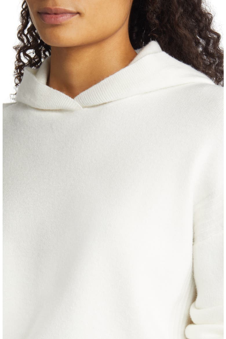 Ribbed Sweater Hoodie, Alternate, color, IVORY CLOUD