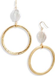Karine Sultan Cultured Pearl Hoop Drop Earrings