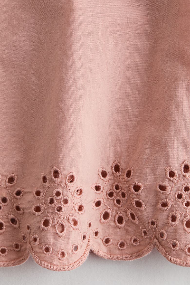 Broderie Anglaise Cotton Trousers, Alternate, color, Light dusty pink