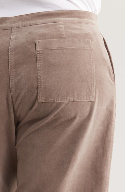 Eileen Fisher Stretch Organic Cotton Corduroy Wide Leg Ankle Pants In Brown