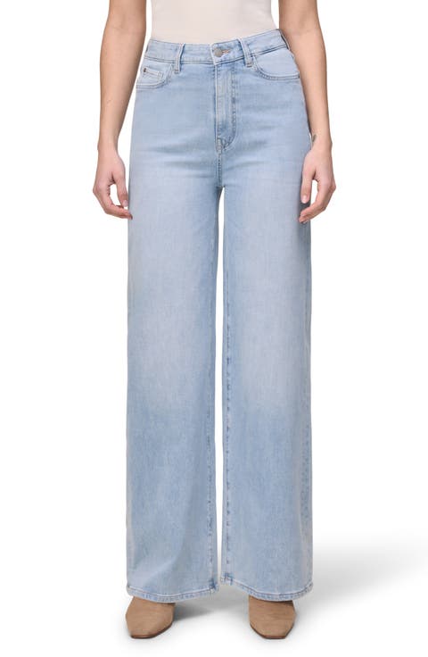 NCE High Waist Relaxed Wide Leg Knit Jeans (Brightside)