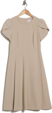 Calvin Klein Tulip Sleeve Fit & Flare Dress