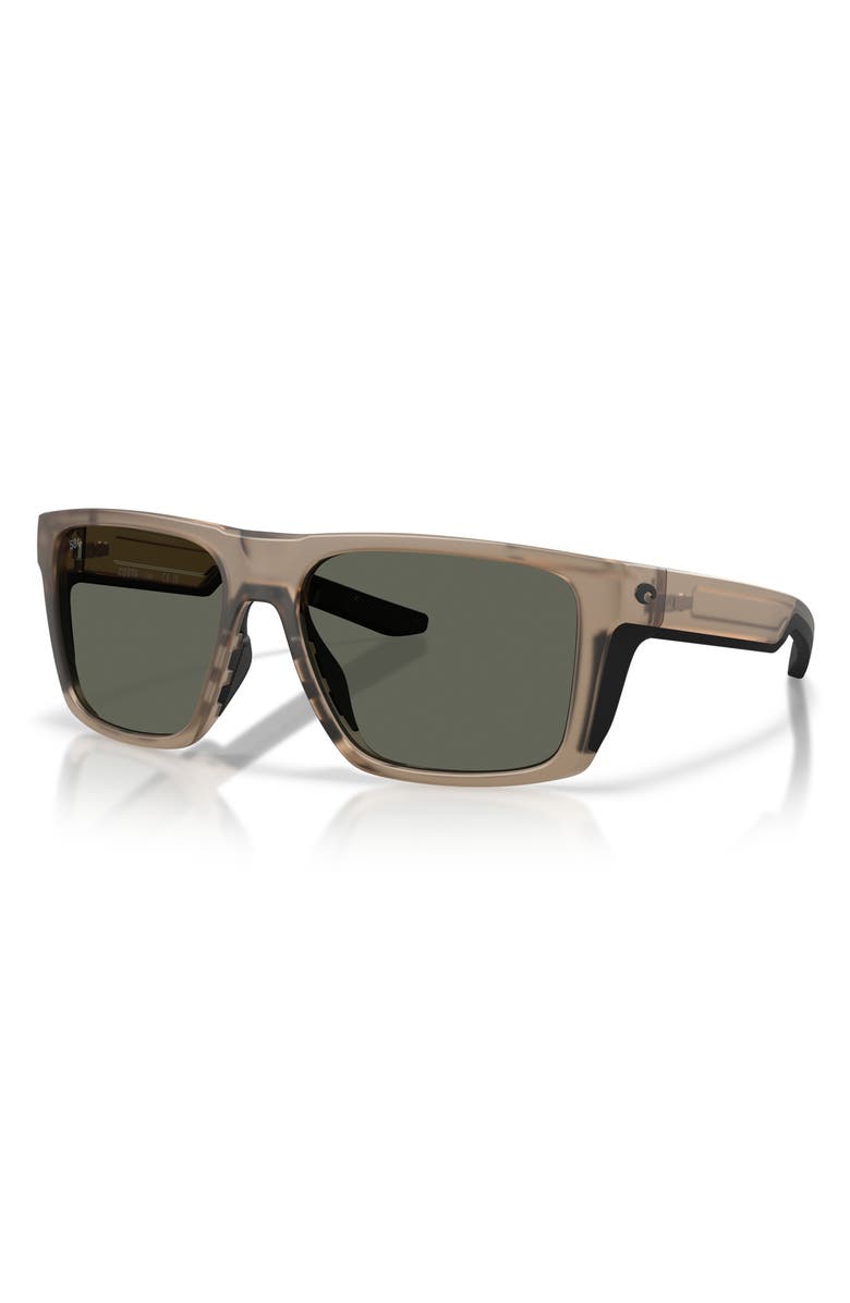 Costa Del Mar Lido 57mm Polarized Square Sunglasses, Alternate, color, Matte Brown Smoke / Gray 580G