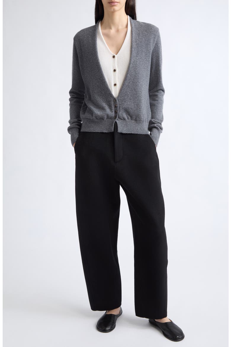 Vani Layered Cashmere Cardigan, Main, color, GRAPHITE/ CREAM