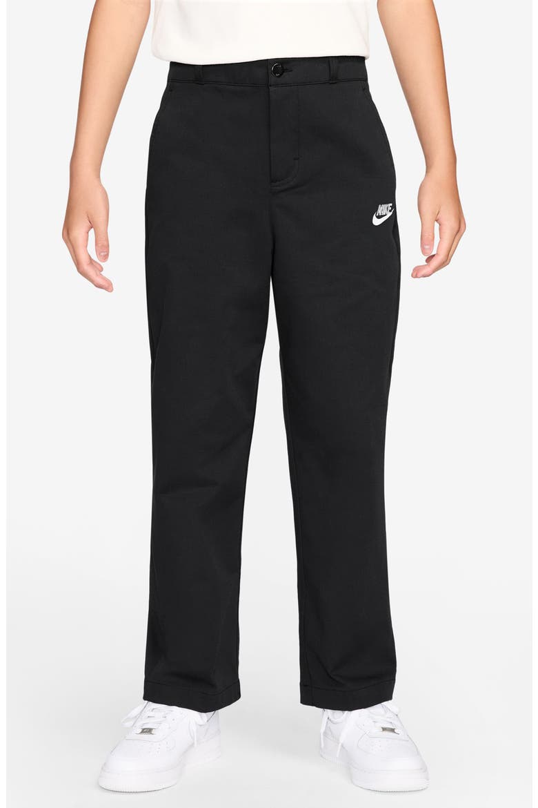 Kids' Sportswear Club Slim Fit Pants, Main, color, BLACK/ WHITE