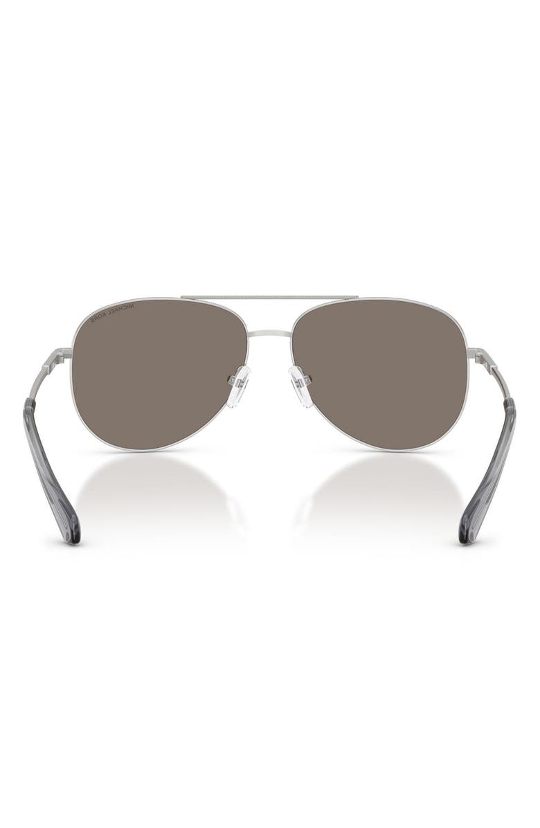 Michael Kors Perledo 58mm Pilot Sunglasses, Alternate, color, Silver / Silver Mirror