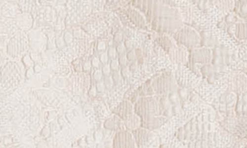 Popatu Lace Overlay Flutter Sleeve Dress In Cream