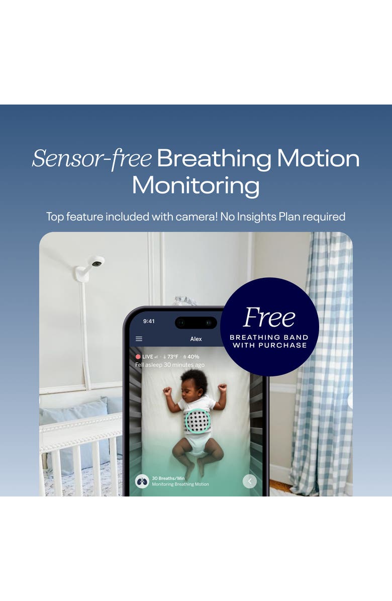 Nanit Pro Smart Baby Monitor & Floor Stand, Alternate, color, White