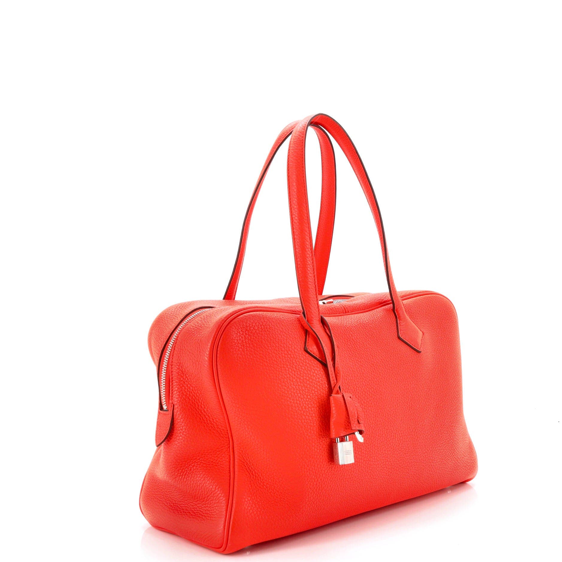 Pre-Owned Hermes Victoria II Bag Clemence 35, Alternate, color, Orange Poppy