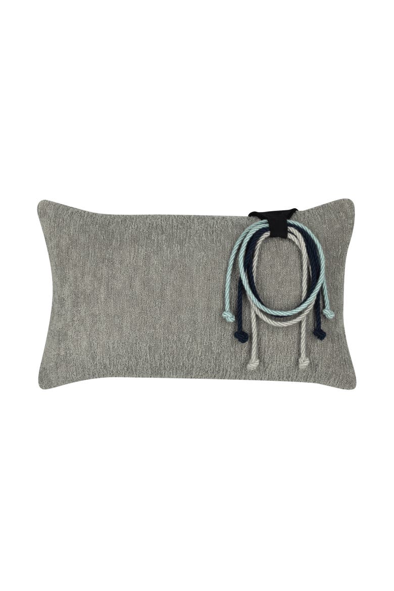 Desert Bloom Hand Embellished Rope Indoor & Outdoor Woven Accent Pillow, Main, color, Multi