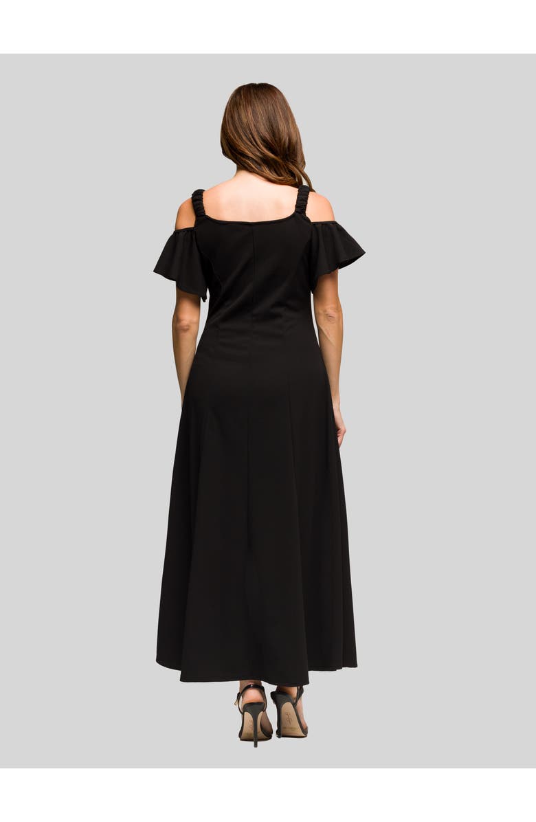 24seven Comfort Apparel Sleeveless V-Neck Maxi Dress with Pocket Detail, Alternate, color, Black