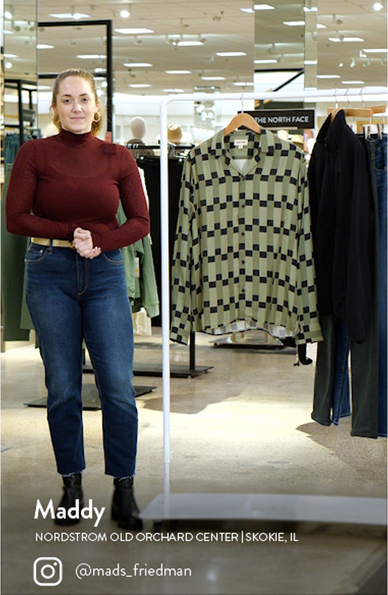 Geo Print Long Sleeve Camp Shirt, sales video thumbnail