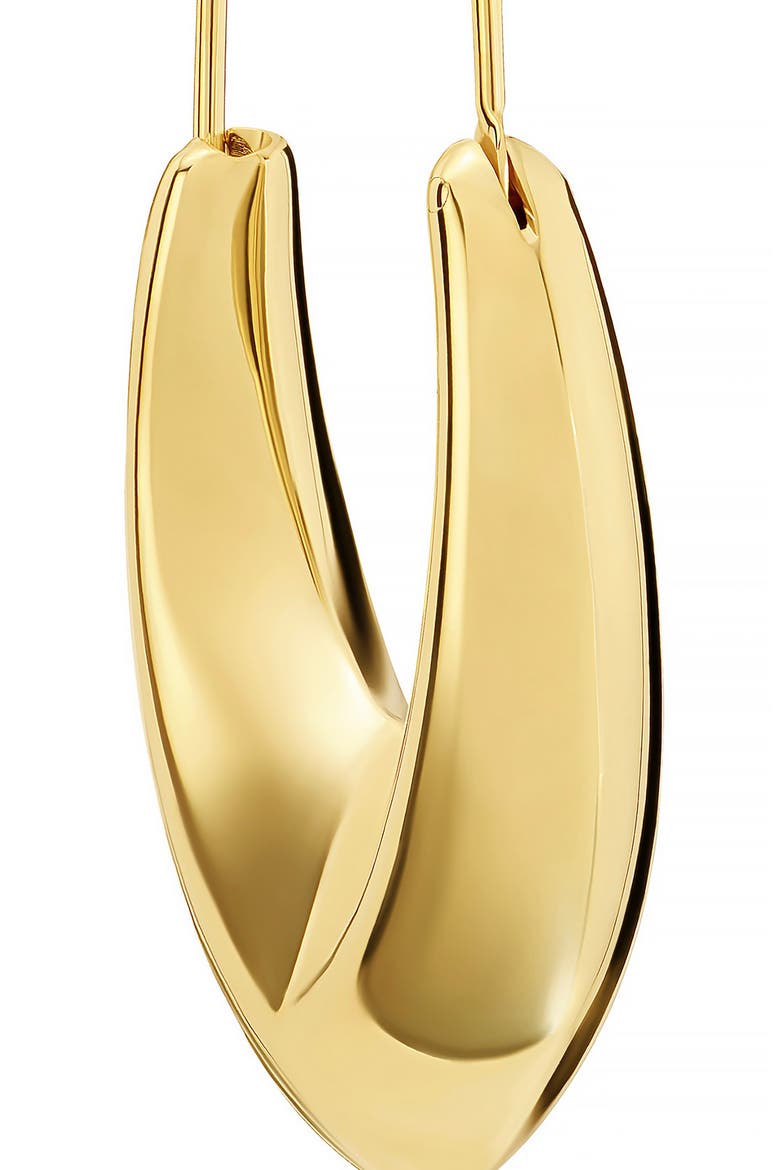 Long Pointed Hoop Earrings, Alternate, color, GOLD