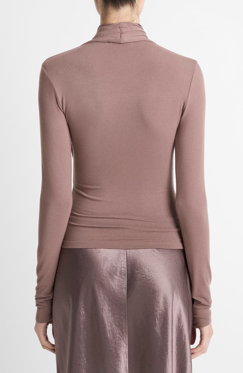 Vince Long Sleeve Knit Wrap Top, Alternate, color, Smoky Berry