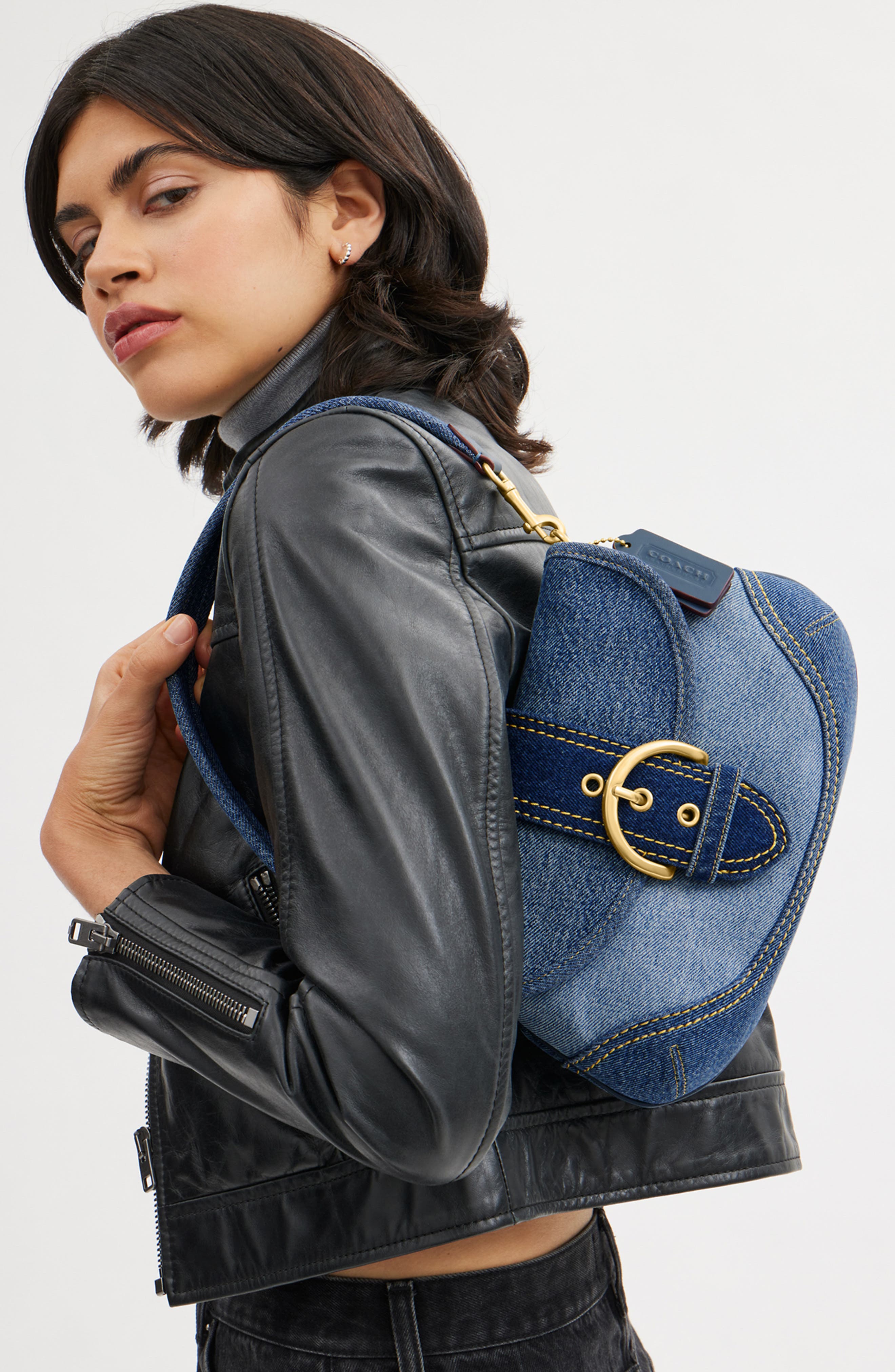 COACH Denim Soho Shoulder Bag, Alternate, color, 