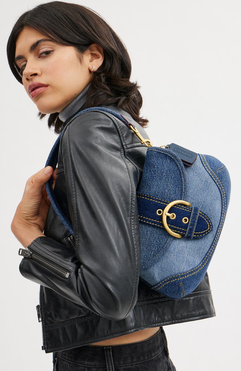 COACH Denim Soho Shoulder Bag, Alternate, color,