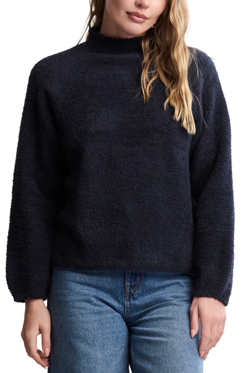Barefoot Dreams<sup>®</sup> CozyChic<sup>®</sup> Mock Neck Sweater, Main, color, Indigo