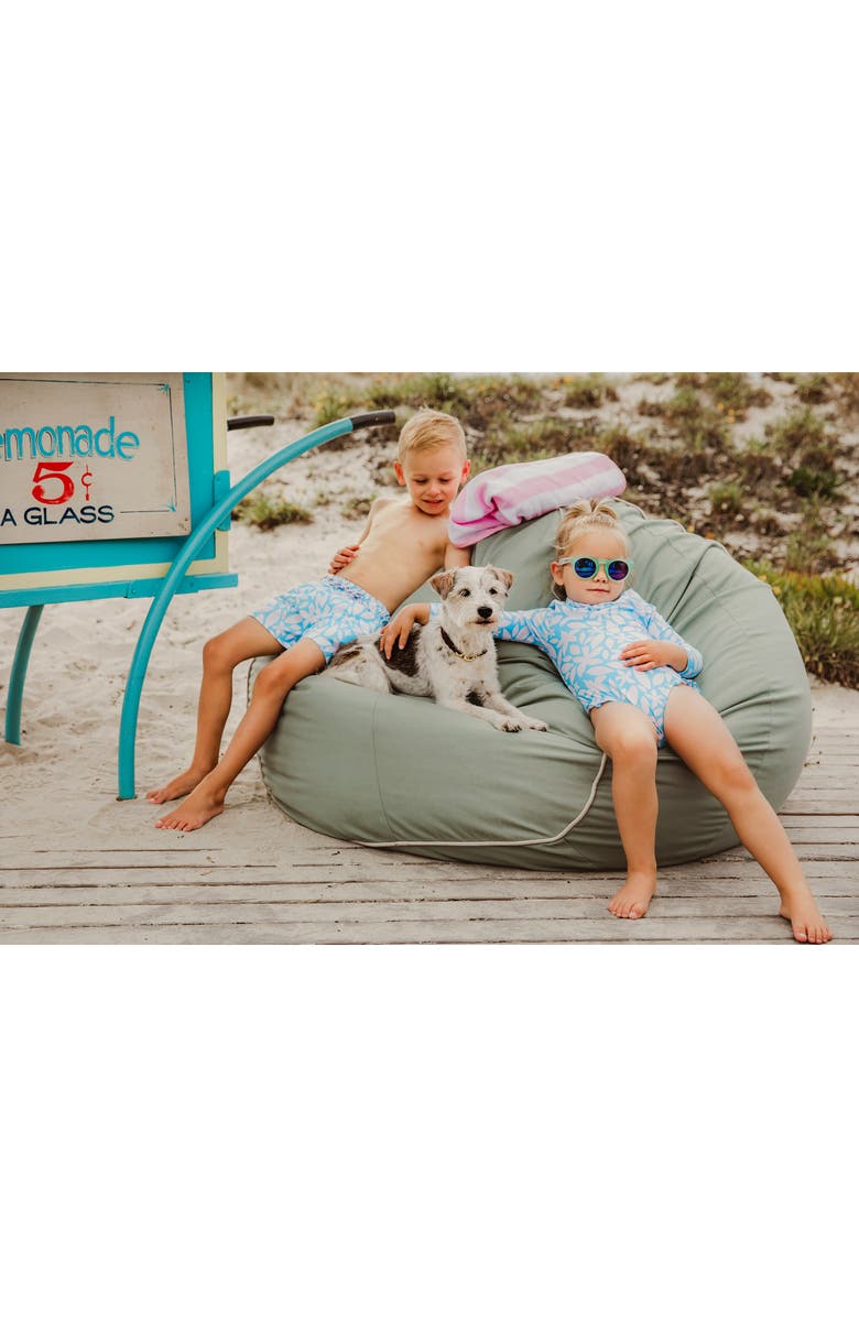 Snapper Rock Aqua Bloom Long Sleeve Rashguard Swimsuit, Alternate, color, 