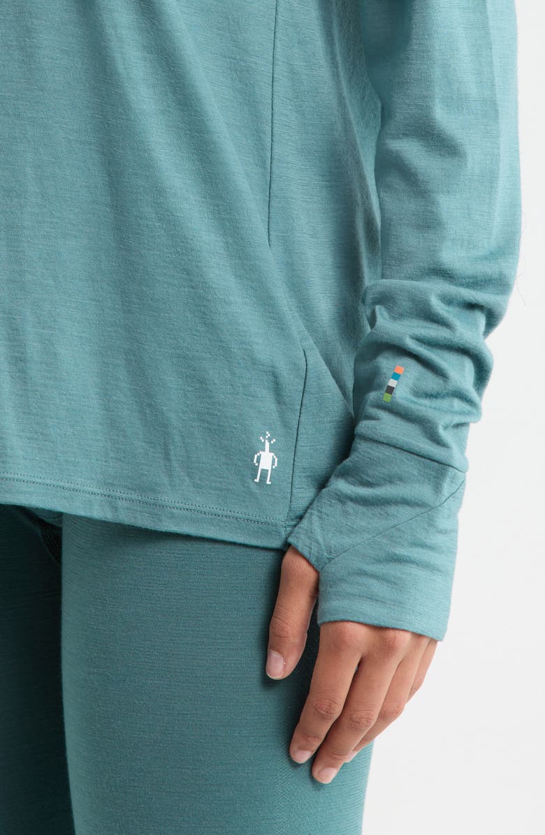 Smartwool Sun Merino Wool Blend Hoodie, Alternate, color, Dusty Teal