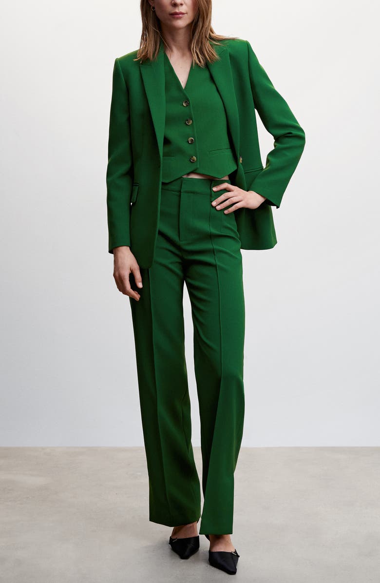 MANGO V-Neck Waistcoat, Alternate, color, Green