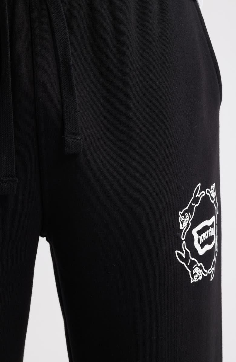 ICECREAM Vertical Logo Cotton French Terry Graphic Sweatpants, Alternate, color, Black