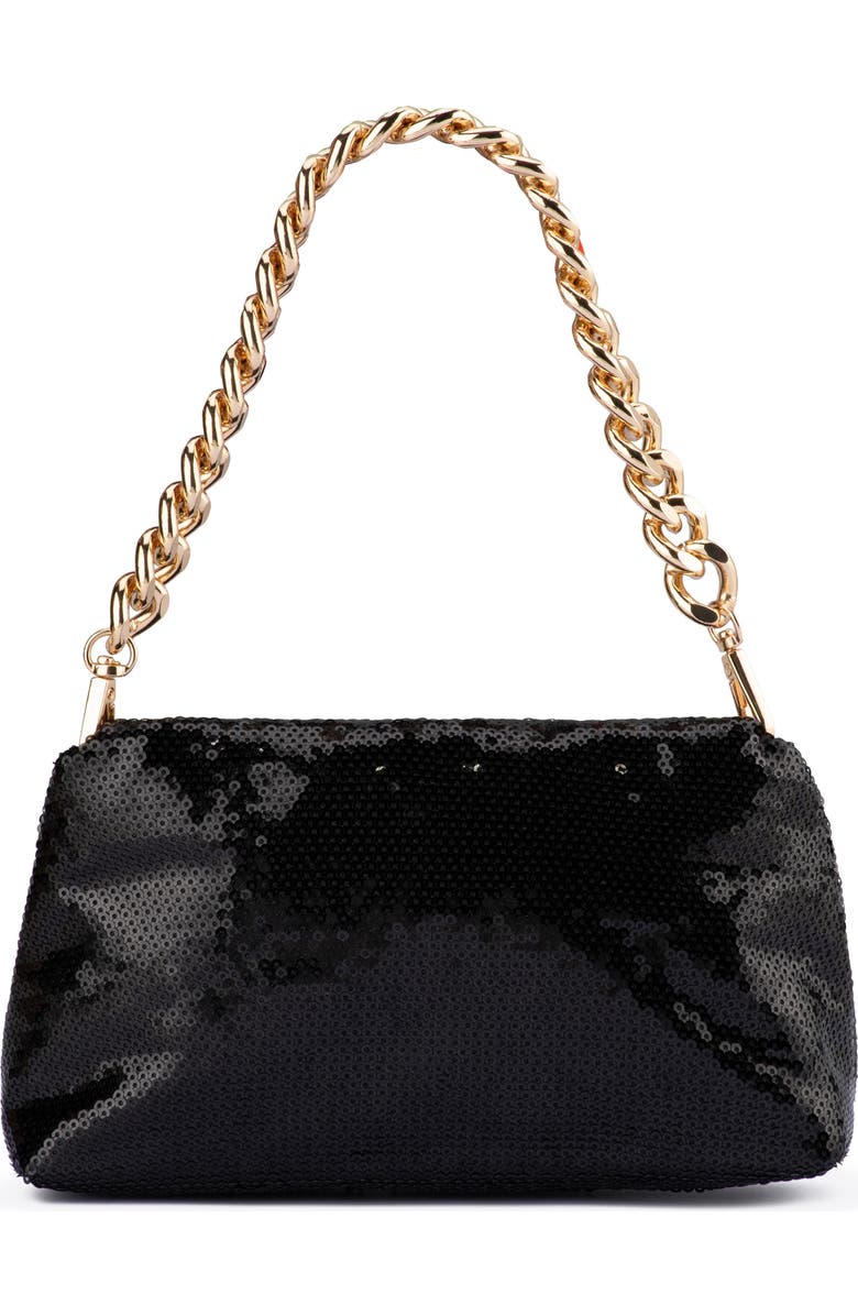 Olga Berg Lily Sequin Shoulder Bag, Alternate, color, Black