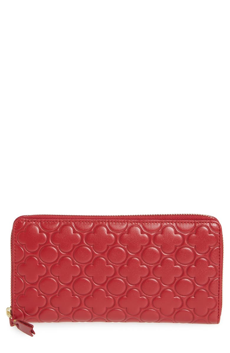 Comme des Garçons Continental Long Wallet, Main, color, Clover/ Red