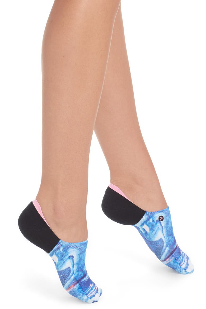 Tropic Storm No-Show Socks, Main, color, BLUE