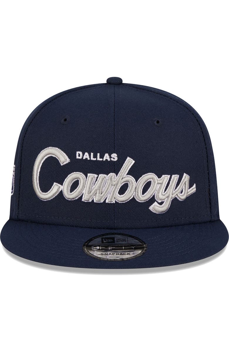 New Era Men's New Era Navy Dallas Cowboys Script 9FIFTY Snapback Hat, Alternate, color, 