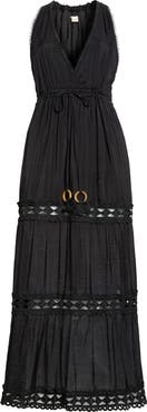 Elan Cutout Trim Sleeveless Cover-Up Maxi Dress