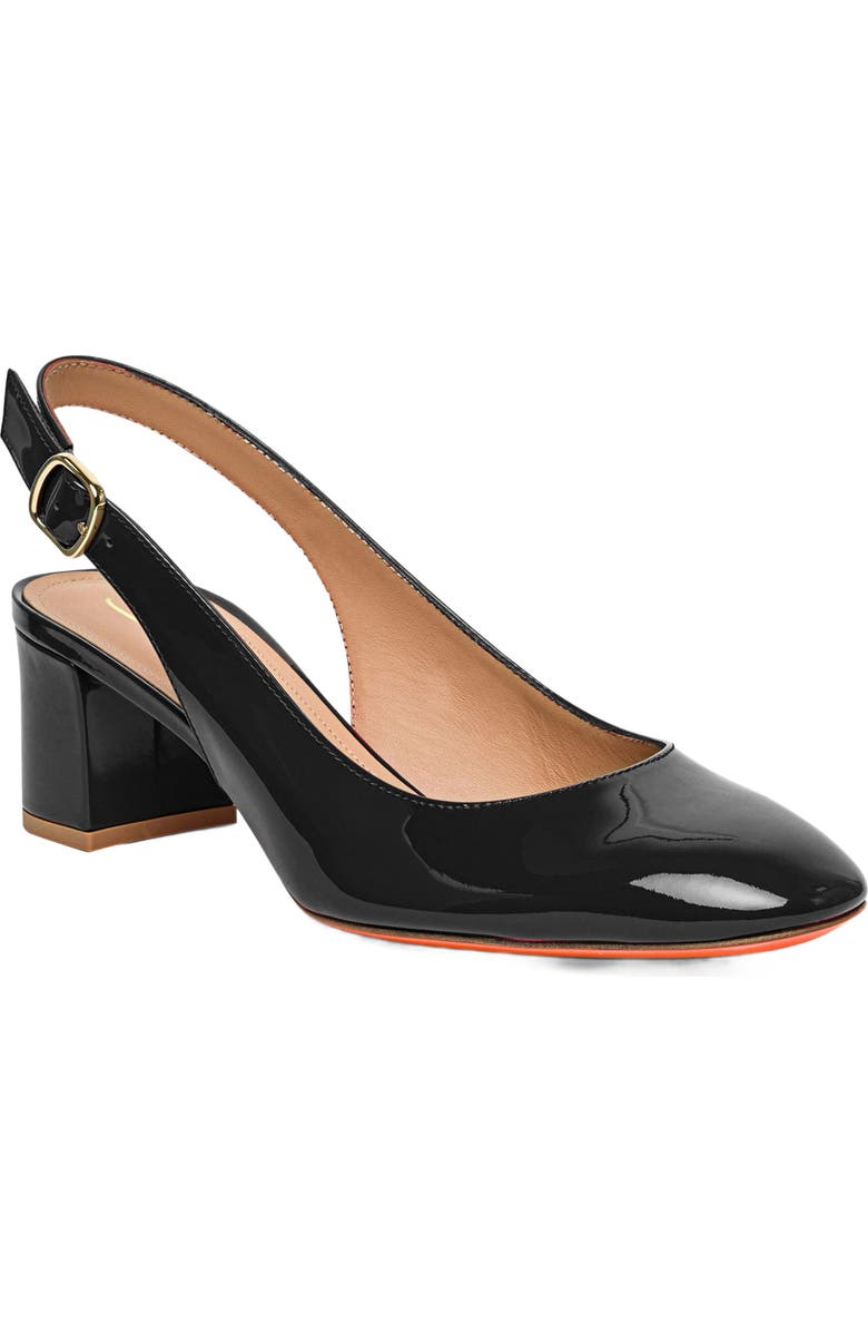 Santoni Women's patent leather mid-heel slingback, Alternate, color,