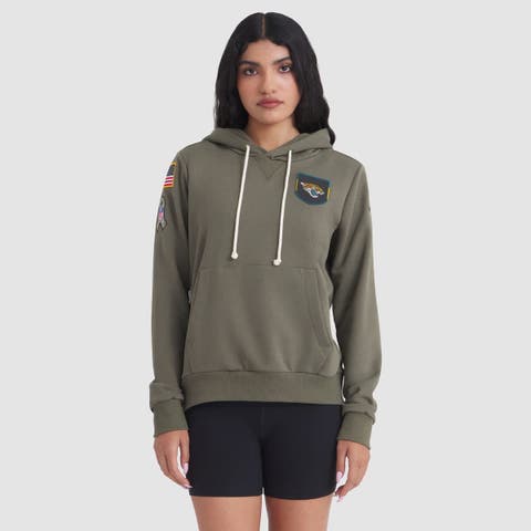 Women's Nike Olive Jacksonville Jaguars 2025 Salute to Service Sideline Standard Issue Dri-FIT Hoodie