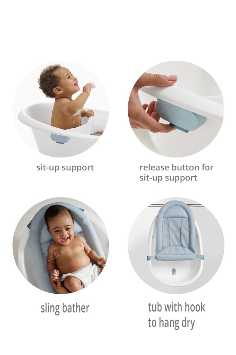 Wave 4-in-1 Baby Bath Tub, Alternate, color, BLUE