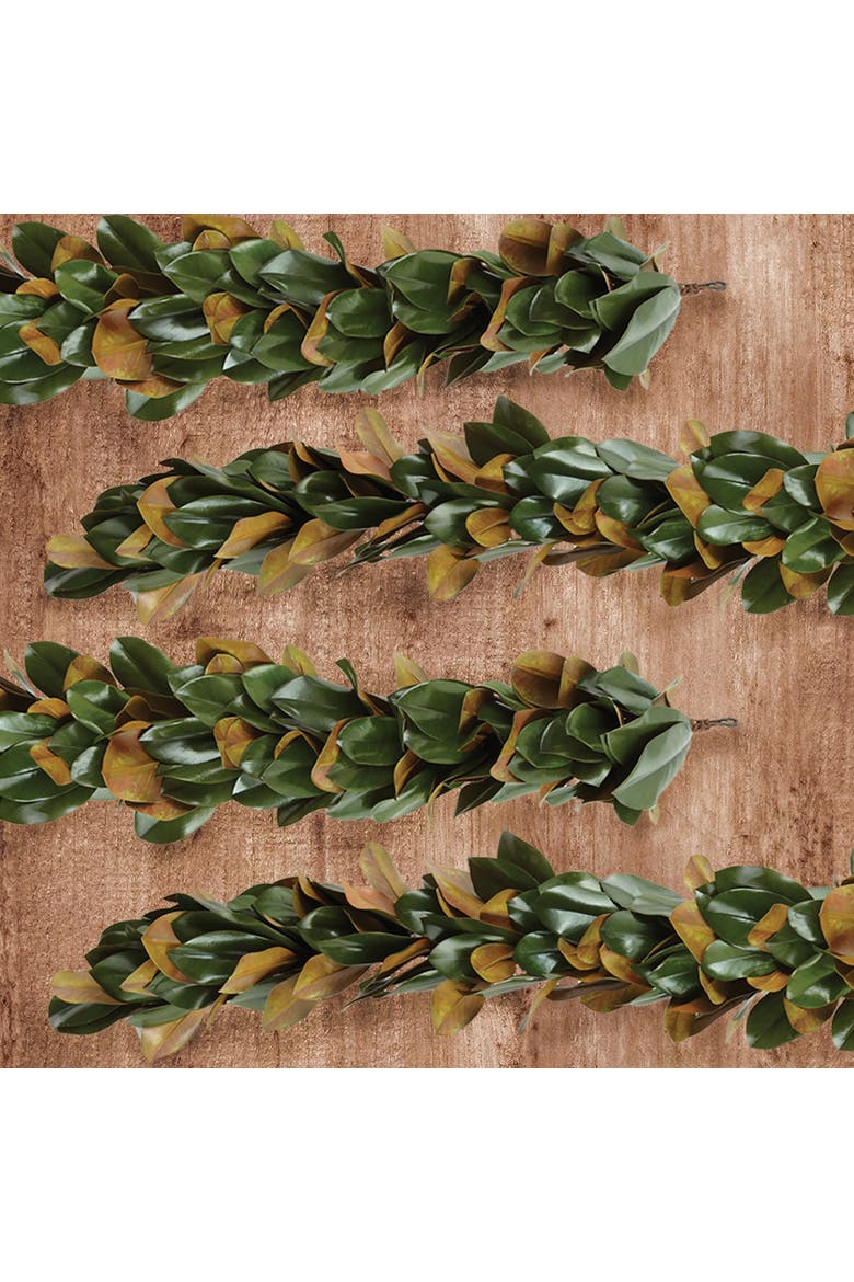 Grand Magnolia Leaf Garland 72", Alternate, color, Green