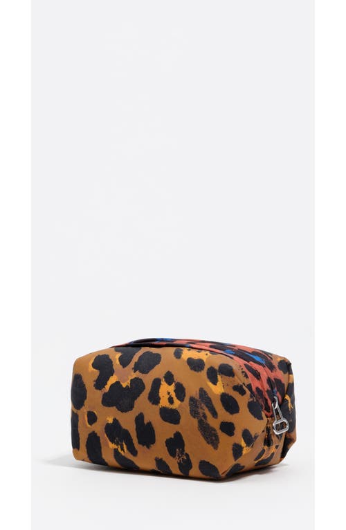 Bimba Y Lola Teak Leopard Print Nylon Make-up Case In Animal Print