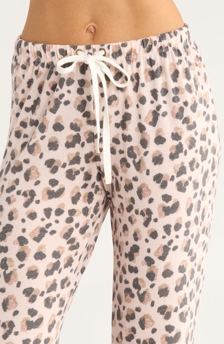 Honeydew Star Seeker Brushed Jersey Pajamas, Alternate, color, Light Pink Leopard