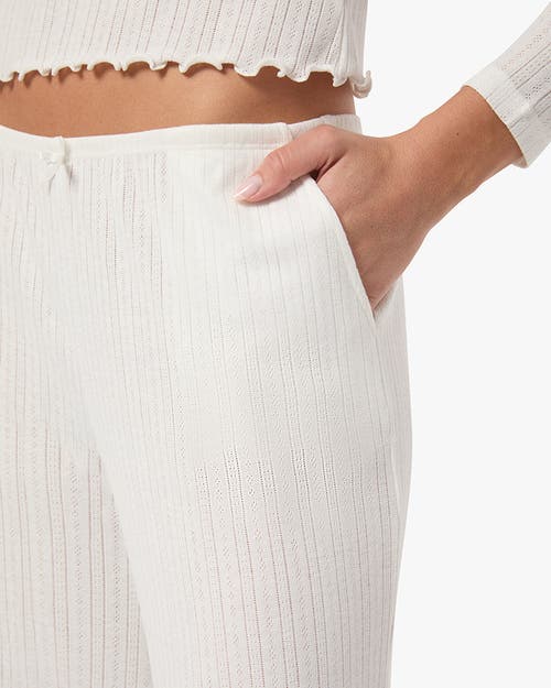 Weworewhat Pull-on Pointelle Pajama Pants In White In White