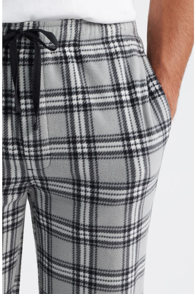 Unwind Fleece Drawstring Pants, Alternate, color, GREY/ BLACK/ WHITE