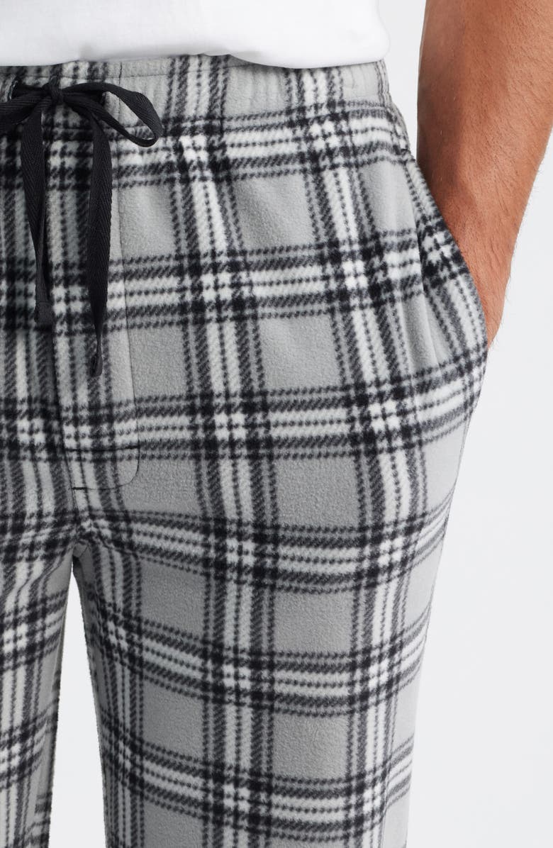 Majestic International Unwind Fleece Drawstring Pants, Alternate, color, Grey/ Black/ White