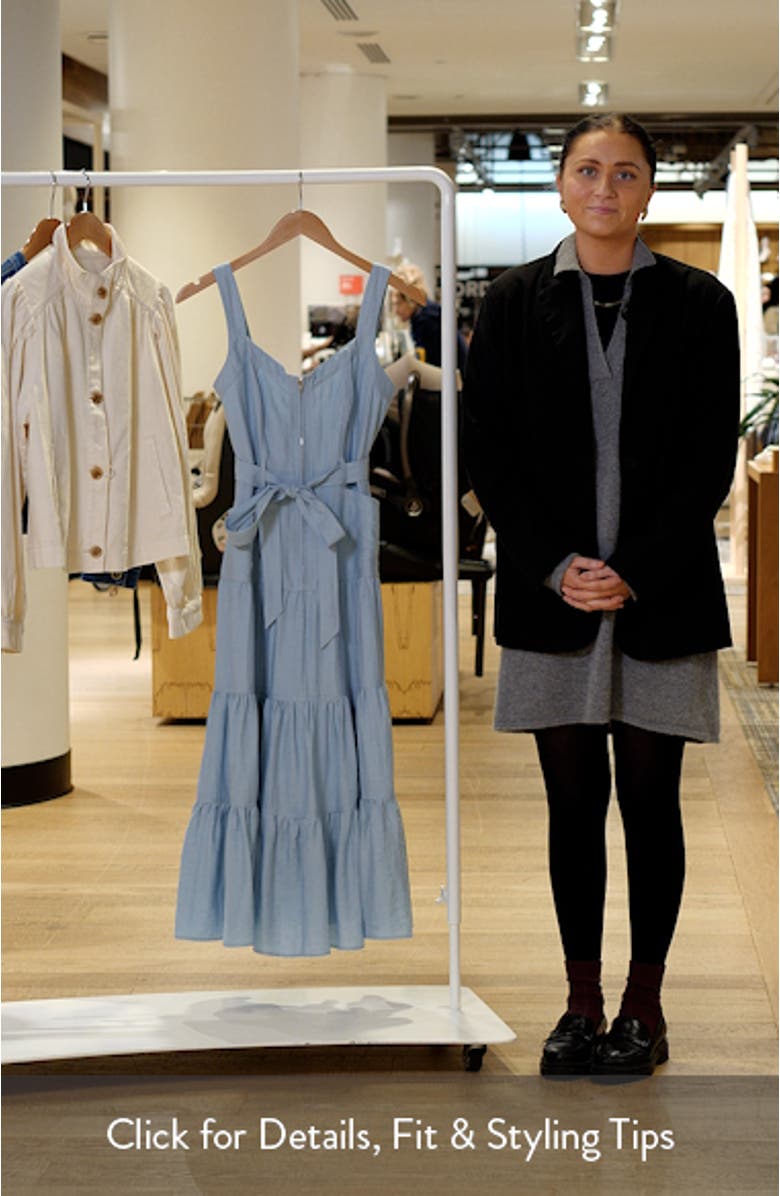 Zip Front Tie Belt Tiered Sundress, sales video thumbnail