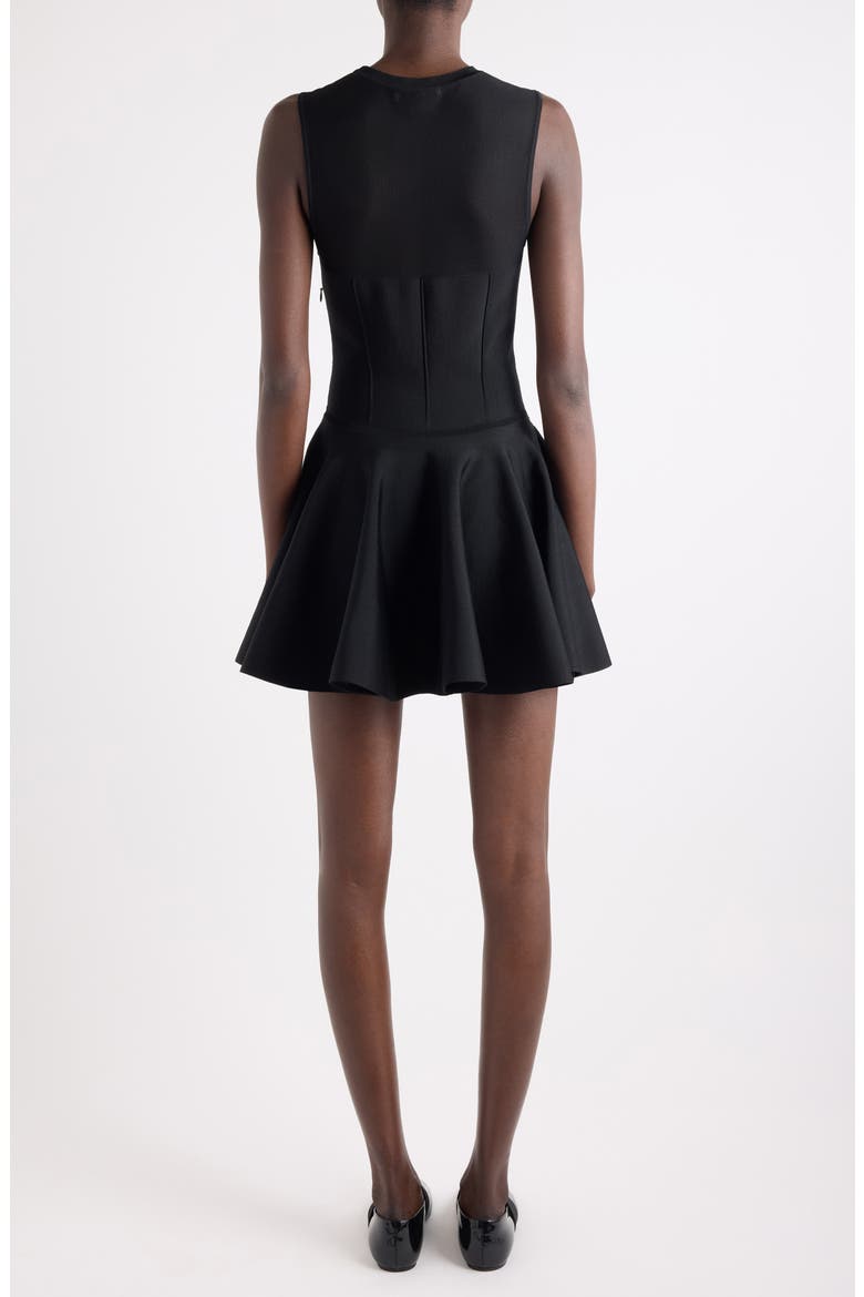 Sleeveless Fit & Flare Minidress, Alternate, color, BLACK