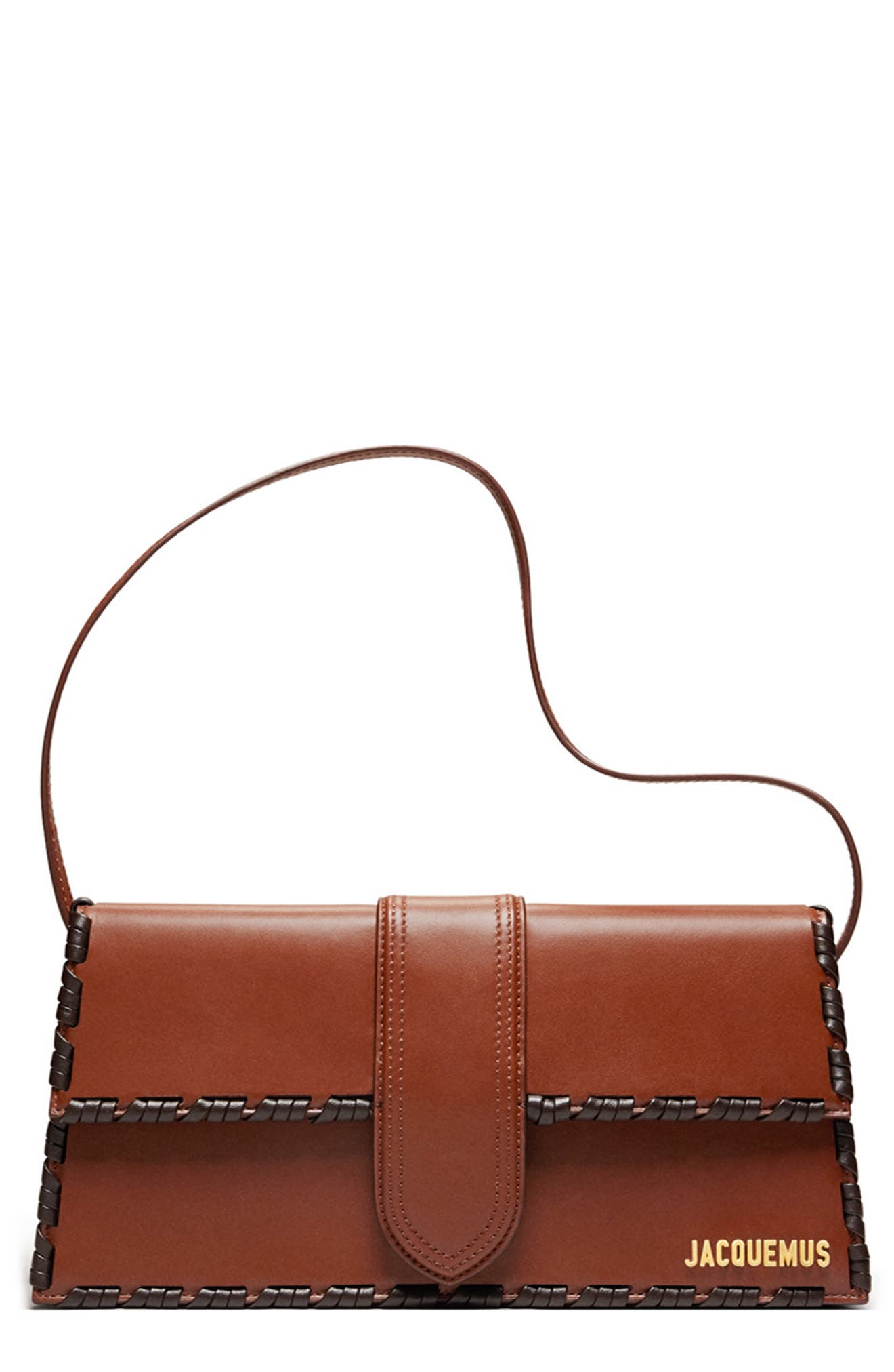 Jacquemus Long Le Bambino Leather Shoulder Bag, Main, color, 