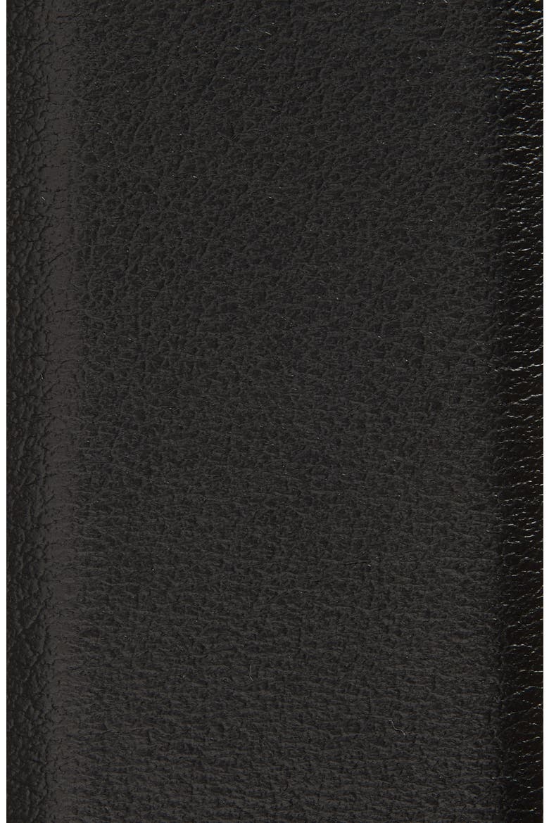 Metal T Smooth Leather Belt, Alternate, color, BLACK