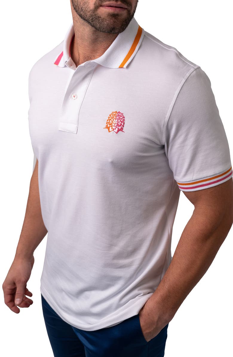 Maceoo Mozart Tipped Cotton Piqué Polo, Alternate, color, 