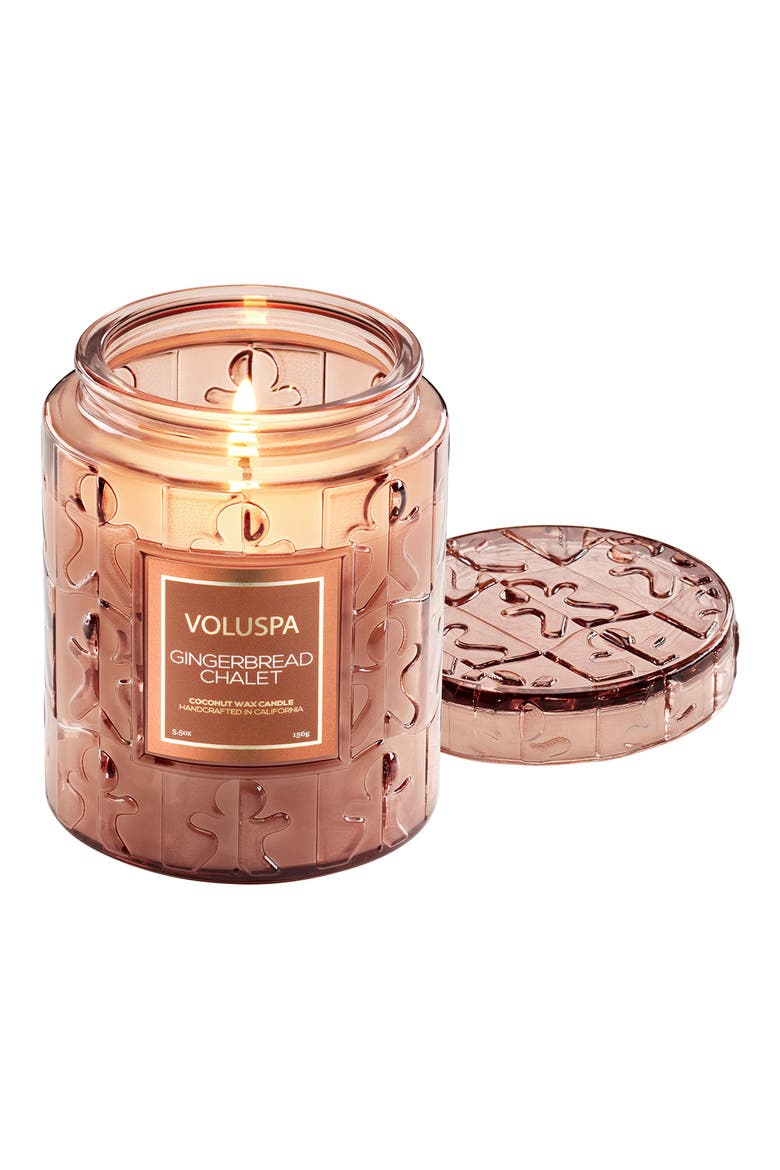 Gingerbread Chalet Small Glass Jar Candle, Alternate, color, GINGERBREAD CHALET