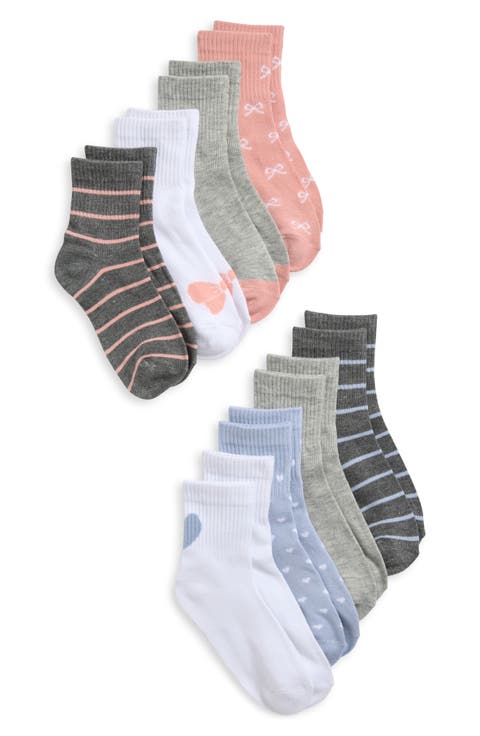 Kids' Icons Assorted 8-Pack Quarter Socks (Big Kid)