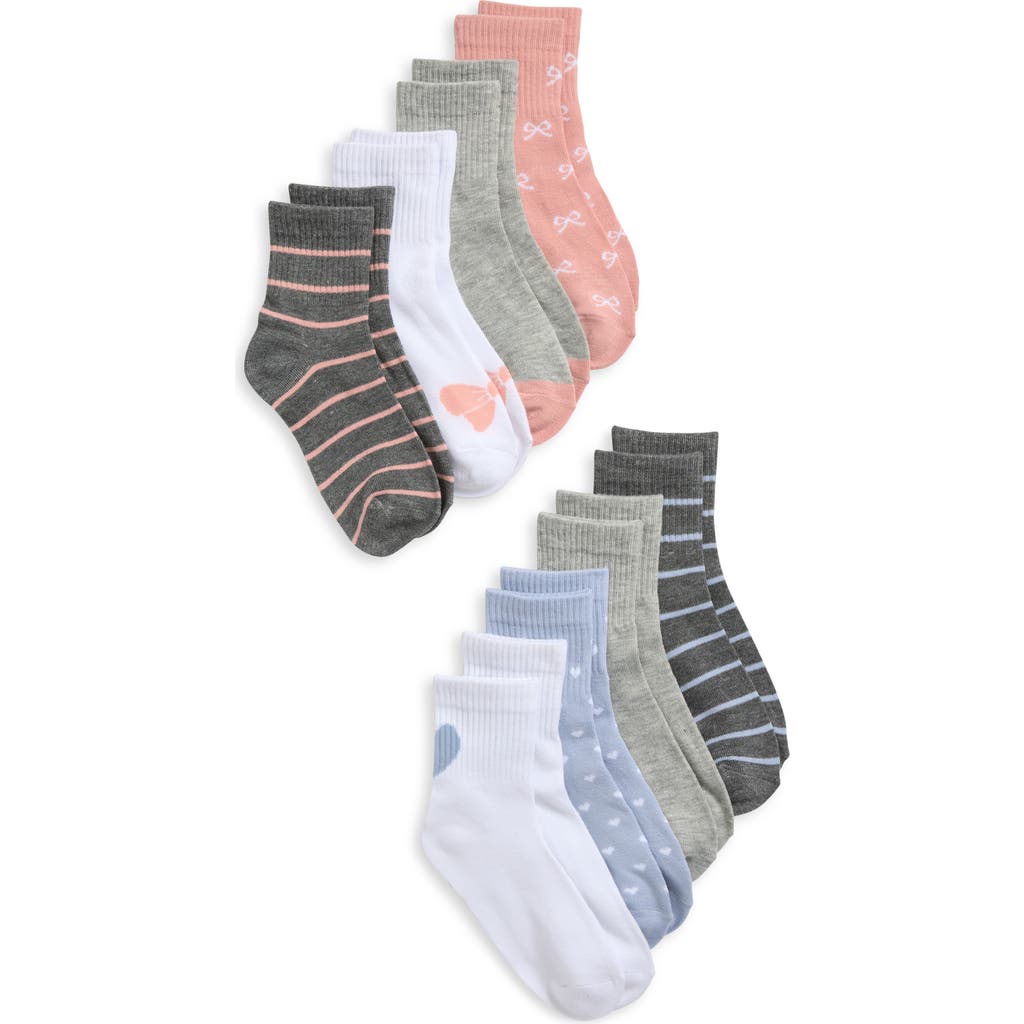 Capelli New York Kids' Icons Assorted 8-pack Quarter Socks In Multi