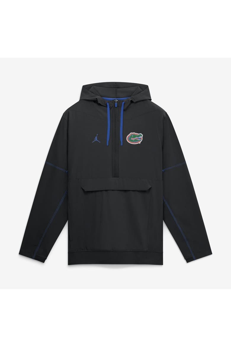 Men's Jordan Brand Black Florida Gators 2026 Sideline Anorak Half-Zip Hooded Jacket, Main, color, Black